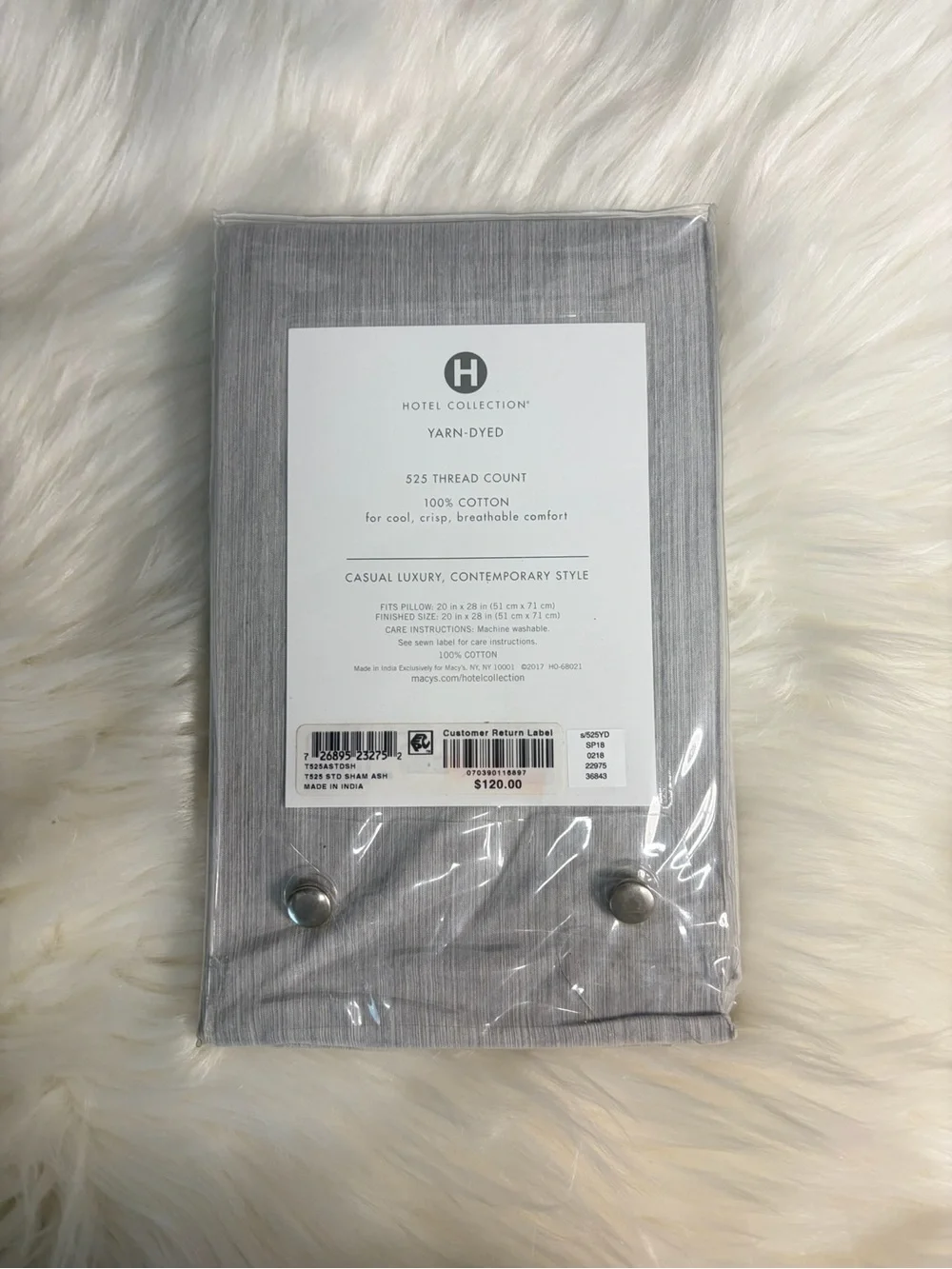 Hotel Collection Light Gray Pillow Sham
